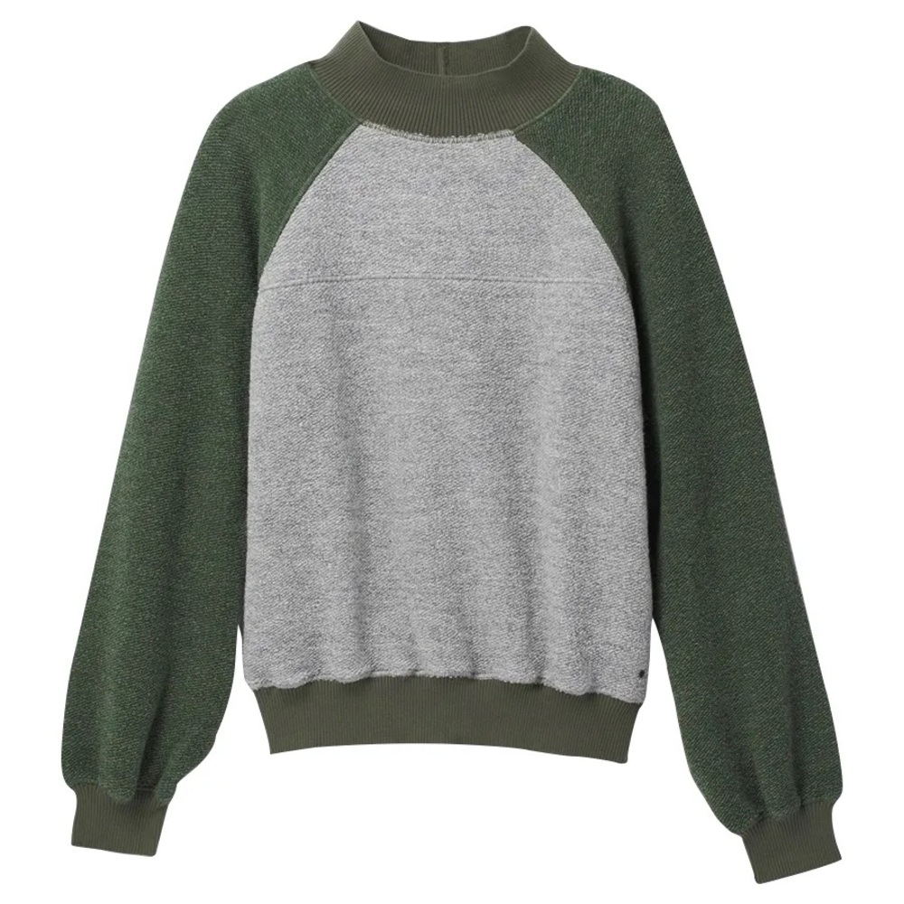 Prana Olive and Heather Gray Women's Turtleneck Sweater